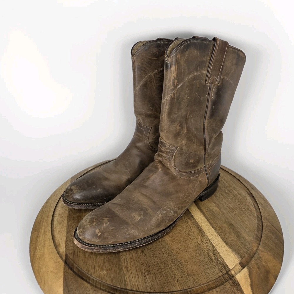 Justin Boots Mens Size 10 D Brown Roper Cowboy Boot Style #3408 Western